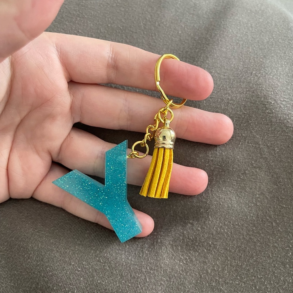 Handmade Letter "Y" Keychain - Picture 2 of 6